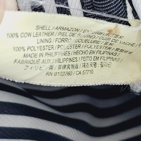 Kate Spade Lombard Street Cayli Black Leather Crossbody Bag Striped Designer - Picture 10 of 14